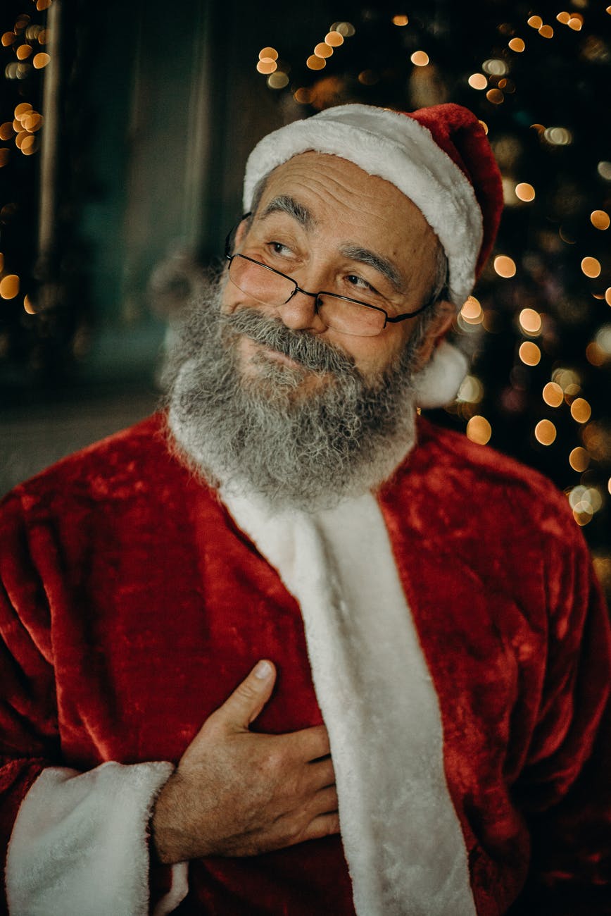 man wearing santa claus costume